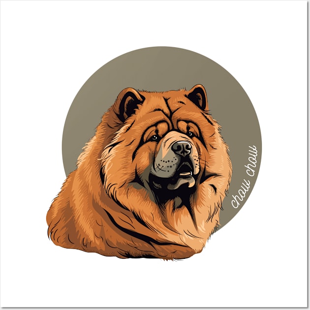 Chow Chow Dog Breed Cursive Graphic Wall Art by PoliticalBabes